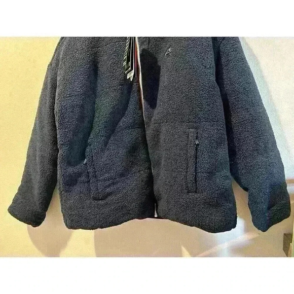 Women Polar Quilted Sherpa Jacket Navy/Cornflower Size Medium. Reversible, Warm, - Picture 2 of 12